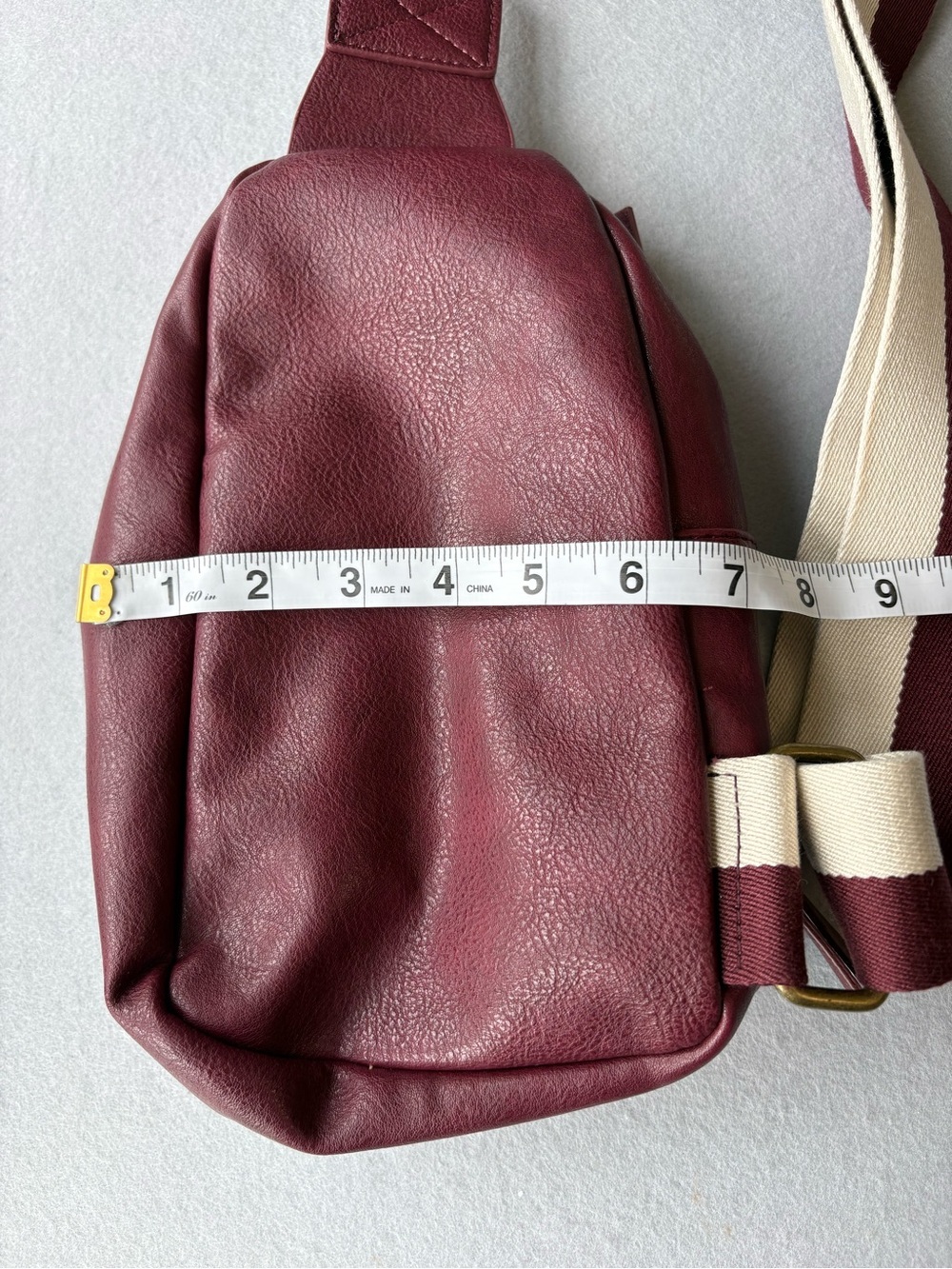 Sonoma Maroon and Cream Vegan Leather Crossbody Strap Bag NWT - Picture 4 of 7